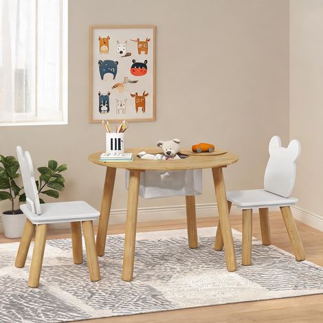 Ensemble table et chaises enfant madeira e Branco 60 x 60 x 44 cm (1/5)