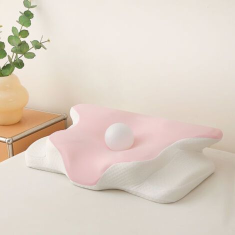 Pair Oreiller ergonomique cervical 2 en 1 memoire forme coussin pour dormir sur le cote le dos et le ventre 63 x 42 cm x 9/12 cm (1/5)