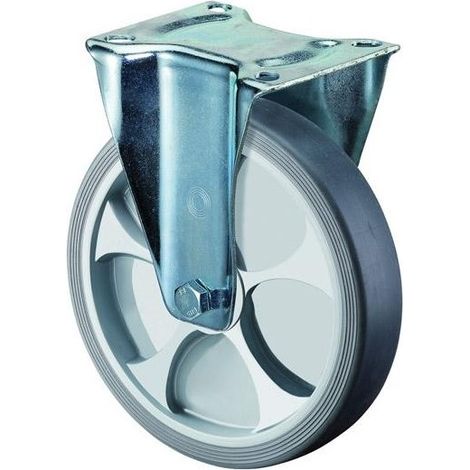 Roue à rouleau D.100mm, capacité 110kg, thermoplastique, plaque L104xB80mm (1/3)