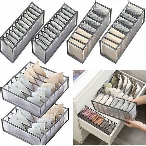 6 Pcs Organizer Of Drawer Of Under-Clothes Box Of Storage Foldable Box of Storage to Drawers of Large Capacity for Store Under-Clothes, Socks, Soutiens-Gorge (1/5)