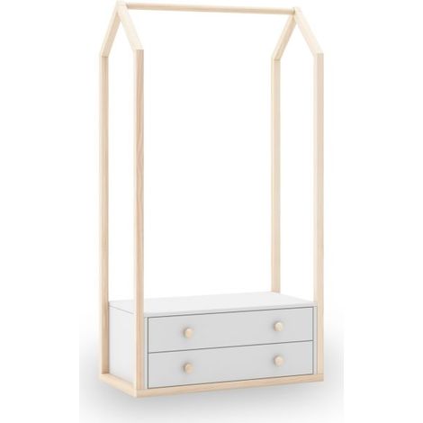 Perchero juvenil Misty Breeze Blanco - Oak Soft 40cm (ancho) x 170cm (alto) (1/5)