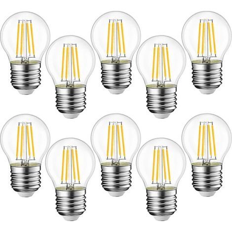 10 E27 G45 LED-Lampen, 4 W (entspricht 40 W), Retro-E27-LED-Lampen, warmweiß (3000 K), Glas, 10 Stück (1/5)