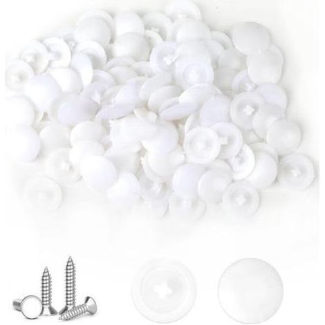 100 Pièces Blanc Cache Capuchon à Vis Ronds en Forme de Croix en Plastique, Capuchons à Encliquetage pour Vis Clous Autotaraudeurs, Idéaux pour Le Montage sur Le Mur et comme Décoration pour (1/5)