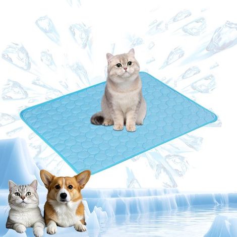 Alfombrilla refrescante para perros, 50 x 40 cm, S, Alfombrilla refrescante para mascotas, Verano, Alfombrilla lavable para perros, Azul (1/5)