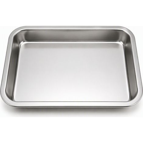Plateau carré en inox 304 27 × 20 × 2,5 cm — plat rectangulaire pour la cuisson et le service (1/5)
