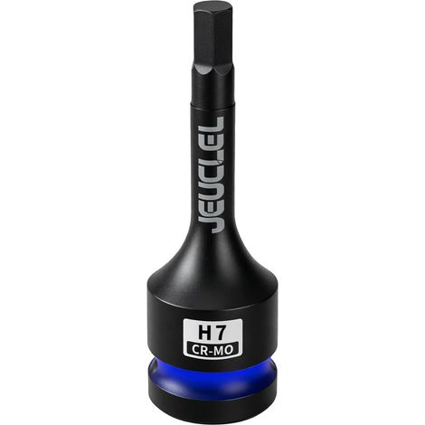 Douille hexagonale de 7 mm, H7 1/5,1 cm Douille Allen à percussion, acier Cr-Mo Long tournevis hexagonal adaptateur pour clés à cliquet électriques vis de fixation (1/5)