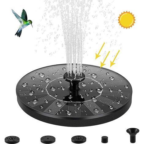 Fontaine solaire pour bassin de jardin, pompe à eau avec panneau solaire de 1,4 W (1/5)