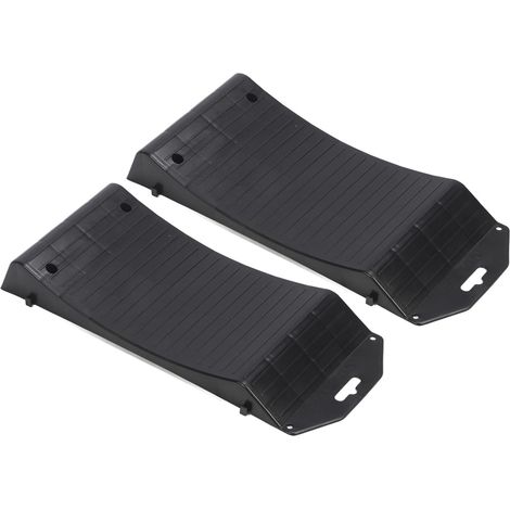 Rampes d'économie de Pneus de Voiture Robustes 2 Pièces, Bloc Antidérapant et Protecteurs de Pneus, Adaptées aux Voitures, Camions, SUV, RV, Remorques, Camping-Cars (18PL: (1/5)