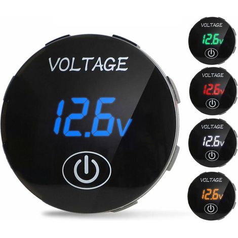 Digital Voltmeter Car Voltmeter Touch Screen Power Switch Modified Voltmeter Touch Power Mark Switchable Indicator Car & Motorcycle General D7-Blue Light 1pc MUMU (1/2)