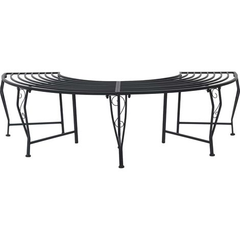 vidaXL Panchina per Alberi 4-Numero di posti 160 x 80 x 44 cm Acciaio