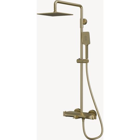 Columna termostática para ducha y bañera - Doré brossé