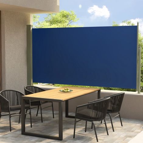 Brise-vue ou Auvent latéral Bleu 160 cm de haut et 3 mètres de long. Idéal terrasse, patio et balcon. Discrétion et Intimité (1/5)