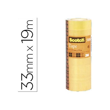 Scotch 508 Cinta adhesiva transparente 19 mm x 33 m
