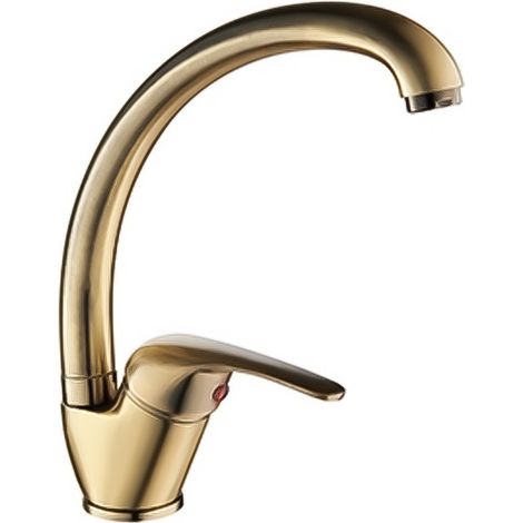 Rubinetto cucina a canna alta in ottone dorato Remy (1/2)