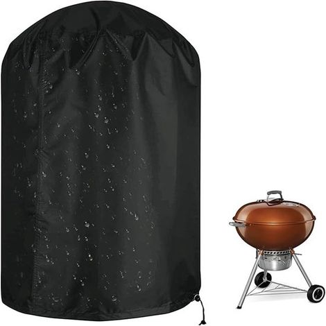 1 pièce - Housse pour four - Housse ronde pour barbecue - Tissu Oxford 210D - Imperméable, résistante aux UV et à la poussière - Convient à la plupart des barbecues à charbon - 58 cm x 58 cm x 77 cm -