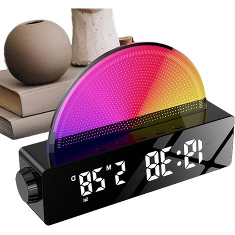 Sonnenaufgangswecker – Lichtwecker – Sanftes Wecken – Simulation von allmählichem Licht – 304 g – Schwarz (1/5)