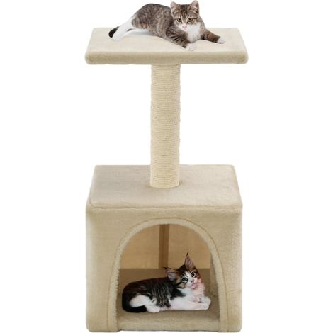 Arbre à chat,Tour à chat tout-en-un avec griffoirs en sisal 55 cm Beige -BN4356 (1/4)