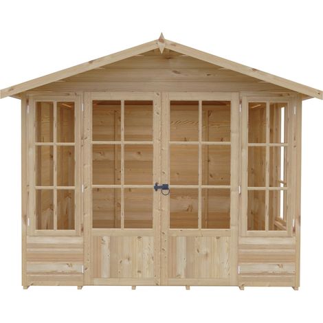 Delmora 8 x 8 Shiplap Summerhouse - Wood - L244.1 x W245.6 x H217.4 cm