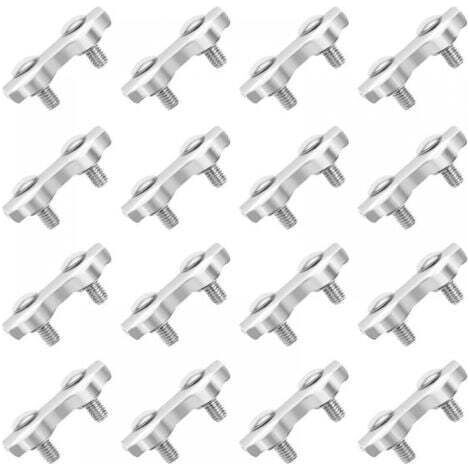 M2 Pince de Cable 18 Pcs Double Serre Cables Inox en Acier Inoxydable pour Filin Cable Inox pour 2MM Pince à Cable en Acier Inoxydable (1/5)
