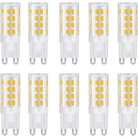 [JAMAIS UTILISÉ] G9 Led Ampoules, Base En Céramique, 5W (Equivalent 50W Ampoules Halogènes), 500Lm, Blanc Chaud 3000k, Culot G9, G9 Ampoules Pour l’Éclairage Domestique, Pack De 10 (1/4)