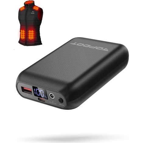 Batterie Externe, Batterie de Gilet Chauffant, 16000mAh Chargeur Portable Grande Capacité Rapide, 7,4 V/5 V 16000mAh, Powerbank pour Veste Chauffante (1/5)