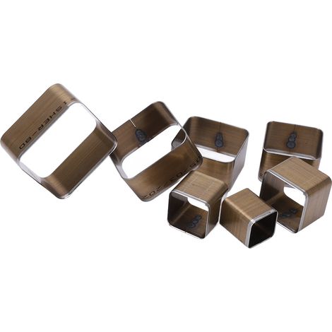 7 Pièces Emporte-pièce en Acier pour Travail du Cuir, Formes Carrées Arrondies 20‑50mm, Kit de Découpe pour Maroquinerie (1/5)