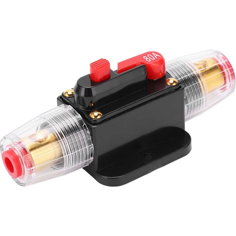 Disjoncteur 80A auto-réarmable, coupe-circuit réarmable Breaker2, porte-fusible audio, protection réinitialisable (1/5)