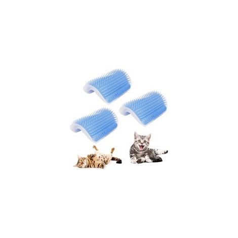 Lot de 3 auto-toilettes pour Chat, Grattoir D'angle Doux pour chat avec herbe à chat, Outil de Brosse de Toilettage pour Peigne de Massage pour Chat (1/3)