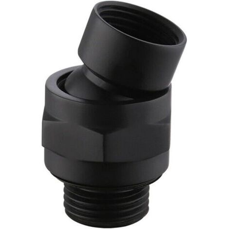 Connecteur de pommeau de Douche à Grand débit d'eau - Bras dextension réglable - Joint à rotule - Adaptateur Universel en Laiton - pour Salle de Bain - Noir