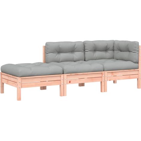 Canapé de jardin Divan de jardin avec coussins et repose-pied 3 places (1/5)
