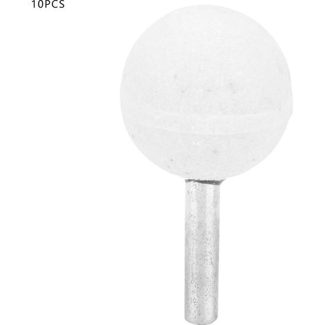 Ortviai Meuleuse Montée en Céramique à Pointe Blanche en Corindon – 10 pièces, Ø6 mm x 30 mm, tête de polissage et meulage (1/5)