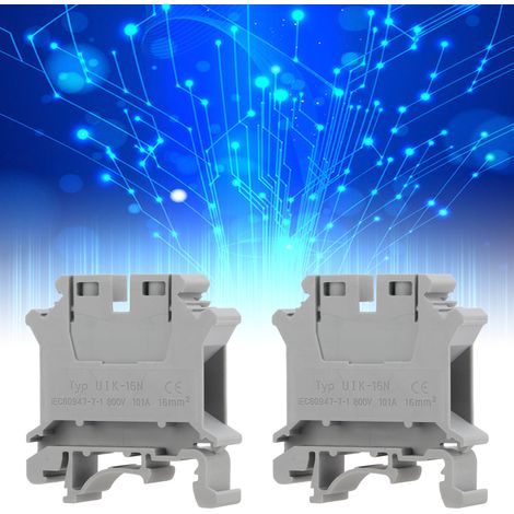 Bornier BERM/Belme UIK-16N à vis, type rail, en cuivre pur ignifugé, pour combinaison de tensions, section 16 mm², non dénudable, 800 V (1/5)