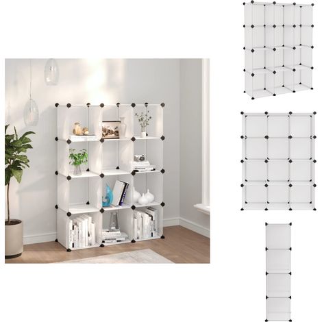 Regalsystem mit 12 Würfeln Transparent PP - Regal - Stauraumlösungen - Aufbewahrungssystem - Polypropylen Regal - Transparenter Schrank (1/5)