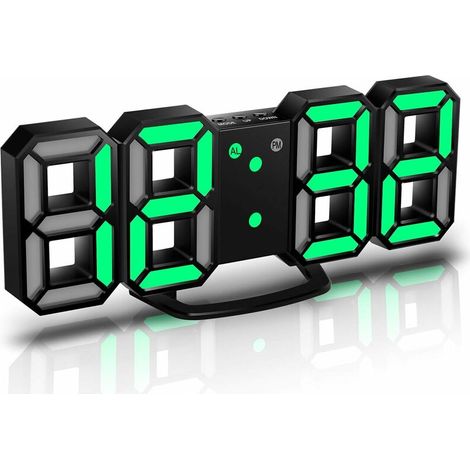 royaluxe - Réveille-Matin 3D LED Digital, Horloge Murale, Horloge numérique, Timorn Réveil LED 3D avec 3 Niveaux de luminosité réglables Fonction de répétition de la veilleuse Dimmable (1/4)