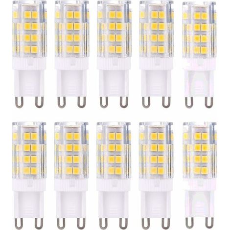 G9 LED-Lampen, Warmweiß 3000K 5W G9 LED-Lampe, Lichtleistung entspricht 40W Halogenlampen, 420 Lumen, nicht dimmbar, 10er-Packung [Energieklasse A+].