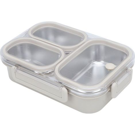 1 Boîte à déjeuner, Acier inoxydable 304, 3 compartiments, Étanche, Chauffage par eau, Bureau École (1/5)