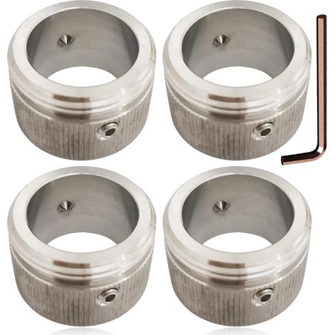 Adaptador de válvula de calefacción de acero inoxidable (paquete de 4), adaptador de cabezal termostático con bandas, termostato de radiador, adaptador de válvula de radiador RA a M30 x 1,5 con llave.
