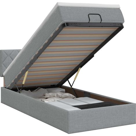 Maison Exclusive - Letto ottomano con materasso Grigio Chiaro 90 x 190 cm Tessuto (1/5)