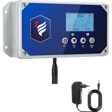 Porte de poulailler automatique, minuterie et capteur de lumière, écran LCD, E (1/2)