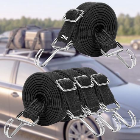 Réglable Sangle Elastique Plat Attacher Les Bagages 4 pièces (1/5)