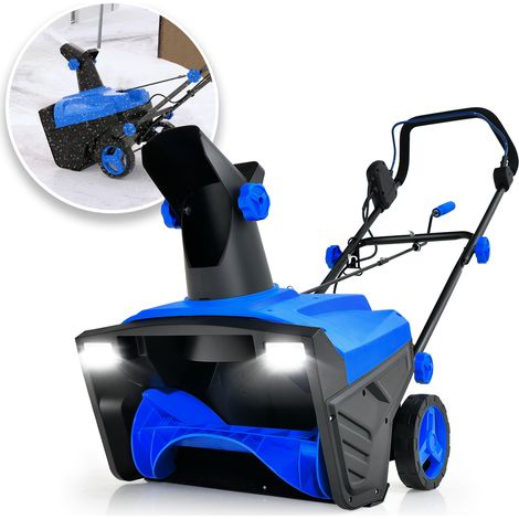COSTWAY Electric Walk-behind Snow Blower with Dual LED Lights-Blue (1/5)