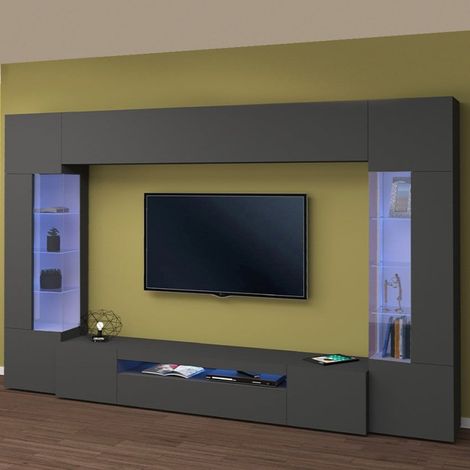 Mueble TV mural moderno 2 vitrinas Sultan RT