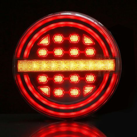 1 x Rond Feux Arriere Remorque LED Feu de Remorque 12V/24V Feux Arrière Eclairage pour Remorque, Camion, Tracteur Agricole, 3 Fonctions IP67 Étanche (1/5)
