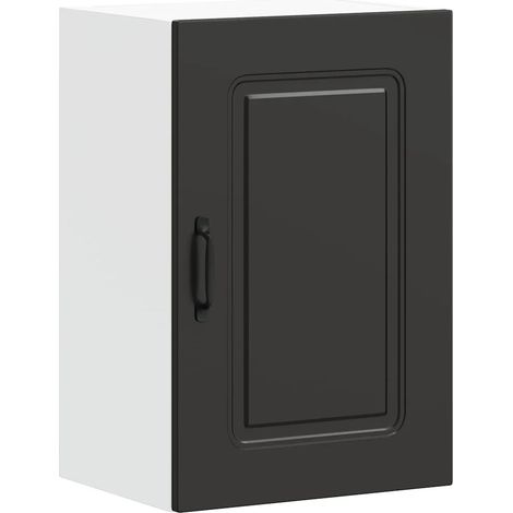Armario de pared de cocina Kalmar 40 x 31 x 60 cm gran capacidad de almacenamiento diseño moderno madera de ingeniería negra 020049971 (1/5)