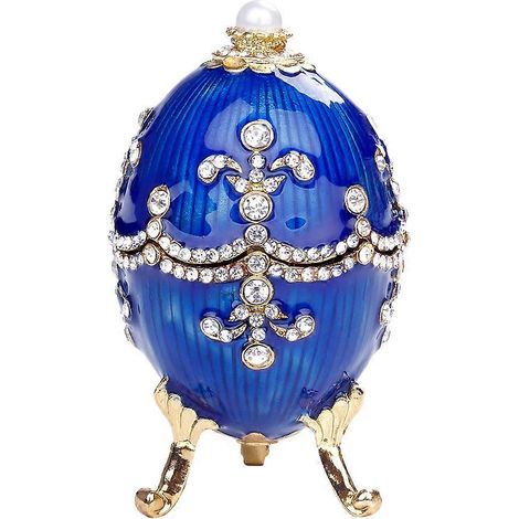 Boîte à bijoux Fabergé en forme d'œuf, boîte à bijoux vintage, coffret à bijoux décoratif, écrin pour boucles d'oreilles, boîte à bijoux de mariage (1/5)
