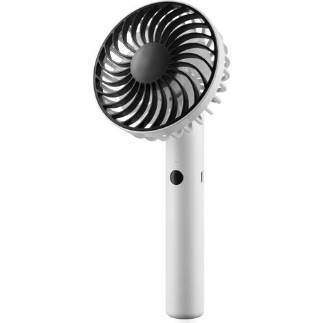 Rotierender Ventilator, klein, leise, wiederaufladbarer USB-Tischventilator (weiß) (1/5)