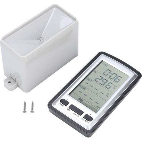 Thermomètre numérique température intérieur/extérieur, station météo avec capteur à distance, jauge de pluie, récepteur.