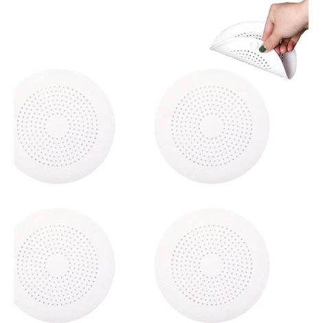 Set mit 4 Silikon-Spülbeckenfiltern für Dusche, Badewanne und Küche (weiß)