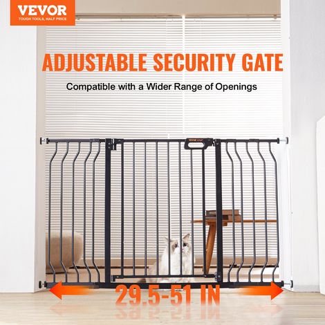 Barrière de Sécurité Extensible 75-135 cm Hauteur de 76 cm Barrière d'Escalier à Fermeture Automatique sans Perçage Grande Ouvertur… (1/5)