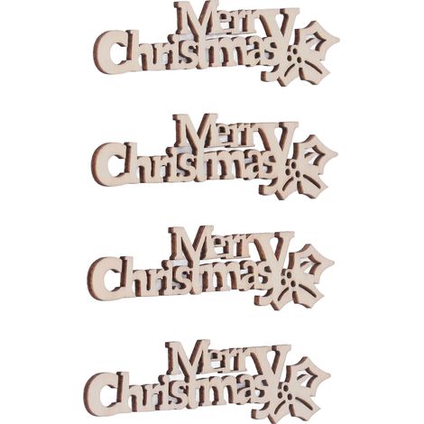 Lot de 40 Ornements de Sapin en Bois, Formes de Mots de Noël, Décoration Suspendue pour Arbre, Accessoire DIY Artisanal, Panneaux en Fibre de Bois (1/5)